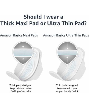 Amazon Basics Ultra Thin Pads with Flexi-Wings Regular Absorbency Unscented Size 1 - 36 Count Pack for Periods (Prev. Solimo) - 1 Pack - Buy Online on GoSupps.com