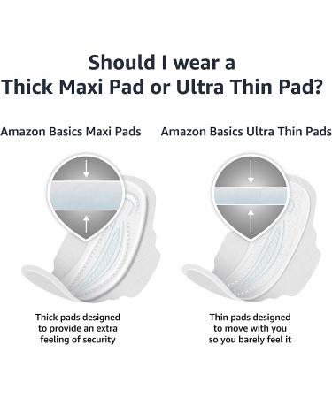 Amazon Basics Ultra Thin Period Pads with Flexi-Wings | Overnight Absorbency, Unscented | Size 4, 112 Count - 4 Packs of 28 | Formerly Solimo - Buy Online on GoSupps.com
