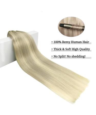 Doores Real Hair Extensions Clip - Ash Blonde Highlights Platinum Blonde 16 Inch 150g Remy Human Hair 9 Pieces - Natural Clip-In Hair Extensions - Buy Online on GoSupps.com