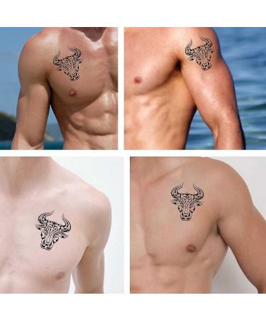 Dopetattoo 6 sheets Temporary Tattoos - Taurus Zodiac Symbol for Men and Women - Fake Tattoos for Neck, Arm, Chest - Buy Online on GoSupps.com