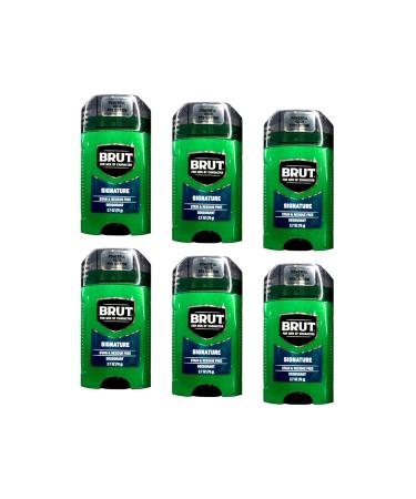 Brut Signature Deodorant Stain & Residue Free Powerful Odor Protection 2.7 oz (76 g) (Pack of 6) Signature 2.7 Ounce (Pack of 6) - Buy Online on GoSupps.com