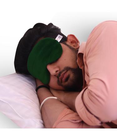 Eye Mask for sleeping: Sleep in Comfort with Super Soft & Smooth Adjustable Sleeping eye Mask Perfect for Night Shift Executives The Comfortable Blindfold (Bottle green)