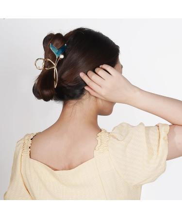 4pcs Flower Metal Hair Claw Clips Set - Cute Floral Hair Barrettes for Women | Non-slip Hair Accessories for Thick Curly Hair - Buy Online on GoSupps.com