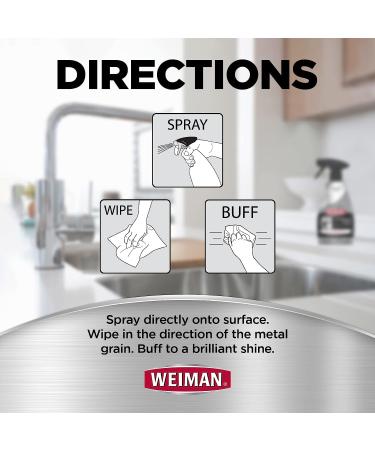 Weiman Stainless Steel Cleaner and Polish (2 Pack) - Protects Appliances, Prevents Fingerprints, Leaves Streak-Free Shine - for Refrigerator, Dishwasher, Oven, Grill - Buy Online on GoSupps.com
