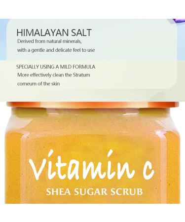 Facial Scrub Vitamin C Shea Sugar Scrub Ultra Hydrating and Exfoliating for Nourishing Essential Body Care Improves Acne Scars Blackheads Pore Size and Skin Texture - Buy Online on GoSupps.com