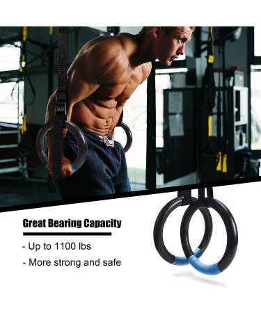 Pacearth Gymnastic Rings 1100lbs Capacity | Adjustable Buckle Straps | Non-Slip Rings for Home Gym Workout - Buy Online on GoSupps.com