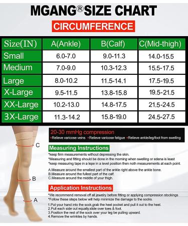 Footless Thigh High Compression Stocking - Pair of 20-30mmHg Gradient Sleeves for Varicose Veins and Edema - Unisex L Large Beige - Buy Online on GoSupps.com