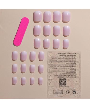 Square Press on Nails Short 24Pcs Pink Gradient False Nails Pink White Fake Nails with Glue Full Cover Stick on Nails for Women Girls DIY Nails Square Gradient - Buy Online on GoSupps.com