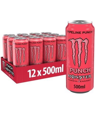 Monster Energy Pipeline Punch - Caffeine Energy Drink with a refreshing punch taste made of Maracuja Orange and Guave - in practical disposable doses (12 x 500 ml) Maracuja 500 ml (12 pack)
