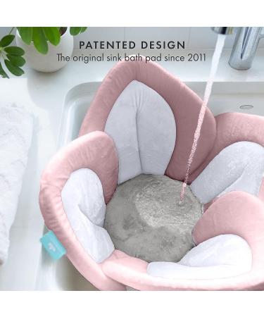 Blooming Bath Lotus - Plush Minky Baby Sink Cushion | Original Washer-Safe Flower Seat for Newborns in Pink/White/Gray - Buy Online on GoSupps.com