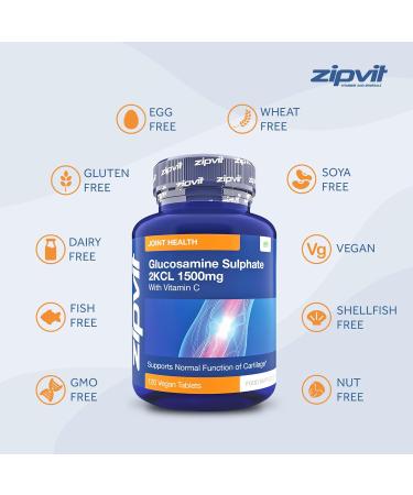 High Strength Glucosamine Sulphate 2KCl 1500mg with Vitamin C 120 Vegan Tablets - Joint Health Support - 4 Months Supply - Buy Online on GoSupps.com