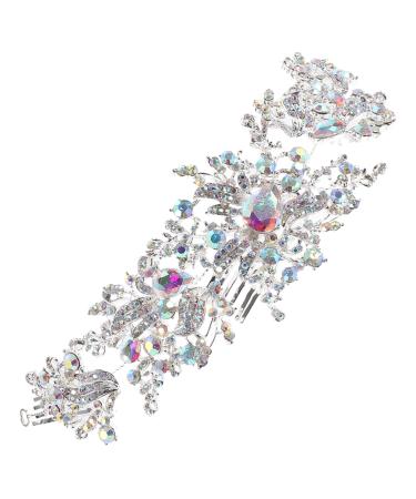 DOITOOL Rhinestone Hair Comb Rhinestone Hair Clips Metal Hair Comb Wedding Hair Accessories Rhinestone Hairpin Hair Comb Clips Tiara Fashion Zinc Alloy Decorate Bride
