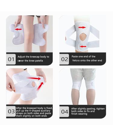 Adjustable Knee Compression Sleeve Support with Side Stabilizers for Men/ Women - Knee Brace for Pain Relief - Perfect for Working Out, Running, Fitness, Weightlifting - ACL, MCL, Meniscal Tear Support - XXXL White - Buy Online on GoSupps.com