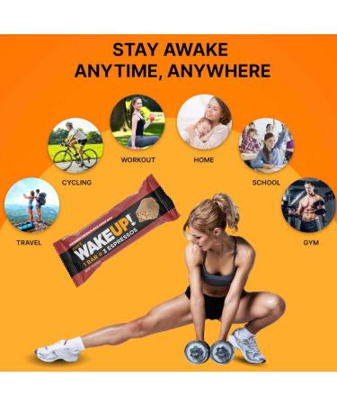 Caffeinated Cinnamon Crunch Protein Bars | Gluten Free Vegetarian 350mg Caffeine | Boost Focus & Clarity | 6 Pack | Shop Now - Buy Online on GoSupps.com