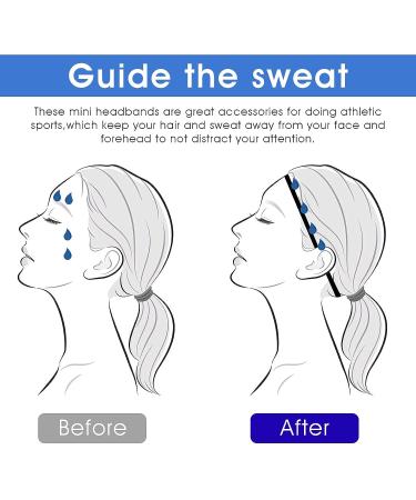 WLLHYF 3-Pack Non-Slip Black White Headbands - Thin Elastic Hair Ties for Sports, Running, Yoga - Unisex Hair Accessories - Buy Online on GoSupps.com