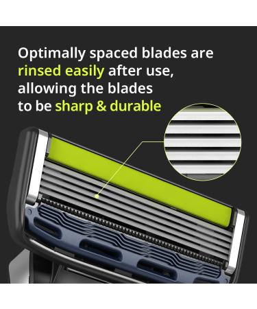 Dorco Pace 5 Pro Razors - Men's Shaving System with Trimmer | 16 Refill Cartridges Set (No Handle) - International Shipping Available - Buy Online on GoSupps.com