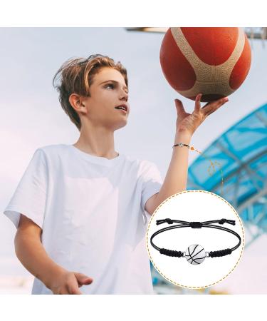 Willbond Basketball Charm Bracelet - Adjustable Woven Jewelry with Cardboard Gift Box | Sports Fan Accessories - Perfect Basketball Volleyball Gift - Buy Online on GoSupps.com