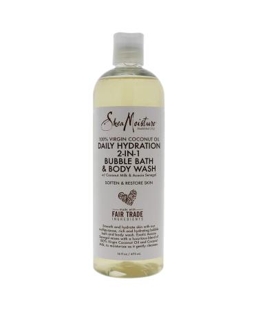 Shea Moisture 100 Percent Virgin Coconut Oil Daily Hydration 2-in-1 Bubble Bath and Body Wash By Shea Moisture for Unisex - 16 Oz Body Wash  16 Ounce
