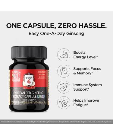 JUNG KWAN JANG Korean Red Ginseng Extract Capsule Plus - All-in-One Energy Support Vegan Supplements - No Caffeine & Non-GMO (30 Capsules) - Buy Online on GoSupps.com