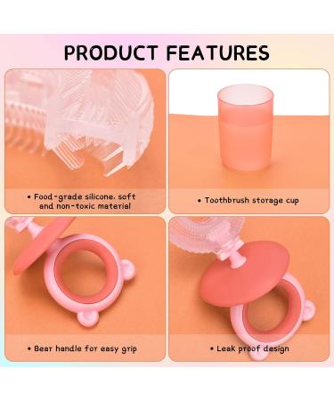 JoujouFly 2 Pack Toddler U-Shaped Toothbrush for Ages 2-6 with Storage Cup - Pink & Blue - Buy Online on GoSupps.com