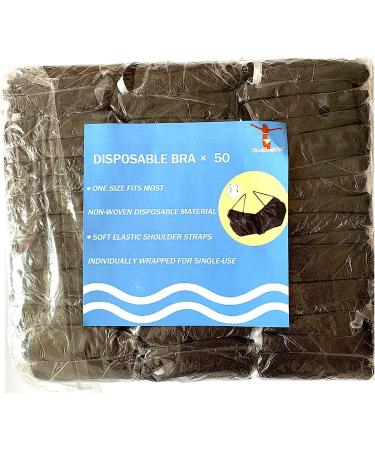 Pack of 50 Black Disposable Bra Shoulder Loops - Individually Packed for Spray Tan, Spa, Salon - Airbrush Tanning Garment - Buy Online on GoSupps.com