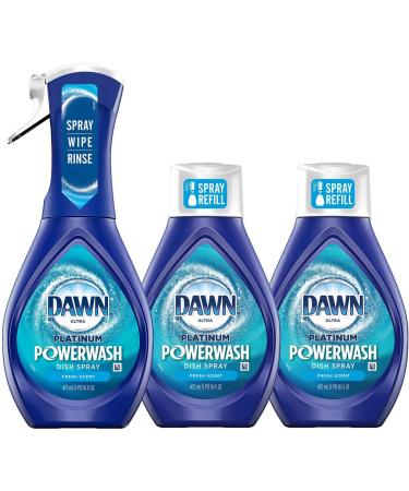 Dawn Powerwash Starter Kits, Dish Spray, Dish Detergent, Fresh Scent Bundle, Spray Bottle, 2 Refills