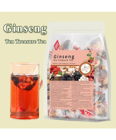 GXJIXf Ginseng Ten Treasure Tea Ginseng & Mulberry Herbal Tea ten organic herbal tea for Women & Men 60*bag2*pac - Buy Online on GoSupps.com