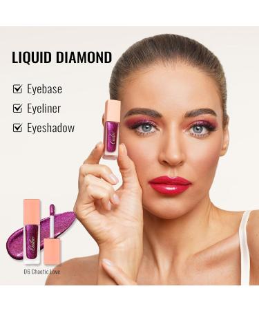 Oulac Liquid Glitter Eyeshadow Metallic Purple Eyeshadow & Eyeliner | Metallic Purple Raspberry Duo Chrome Deep Ruby with Blue Sparkle Crease-Free Vegan Cruelty-Free 5.4g Chaotic Love (06) - Buy Online on GoSupps.com