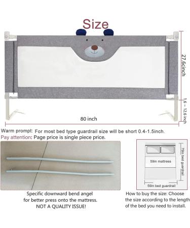 SYOO SINGYOO Toddler Bed Rail - Extra Long Cute Bear Guardrail (80x30 inch) - Fits Full, Twin, Queen & King Size Mattresses - Buy Online on GoSupps.com