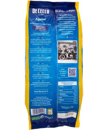 DE CECCO 24 Italian pasta rigatoni GR500 - Buy Online on GoSupps.com