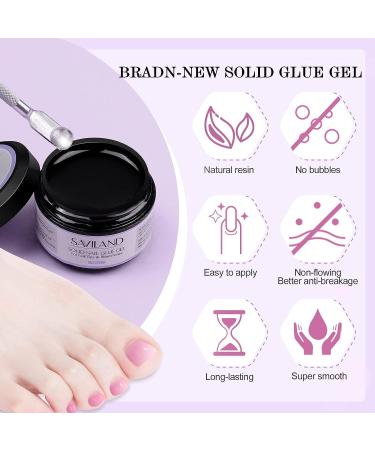 Saviland 500PCS Toe Nail Tips & Solid Glue Gel Kit for Nail Salon & Home DIY - Buy Online on GoSupps.com