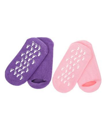 Healeved 2 Pairs Gel Socks Soft Cotton Yarn Care Products Miss 22x10x1cm