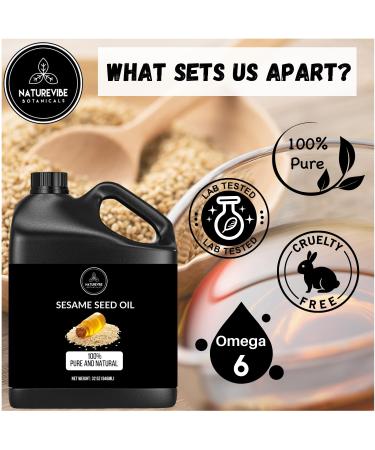 Naturevibe Botanicals Sesame Seed Oil 32 oz | 100% Pure & Natural | Best for Skin & Hair Care - International Shipping Available - Buy Online on GoSupps.com