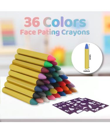 GLEEMEN 36 Colors Face Paint Crayons for Kids - Safe Body & Face Painting Makeup Kit for Birthday Party, Halloween, Cosplay - Buy Online on GoSupps.com