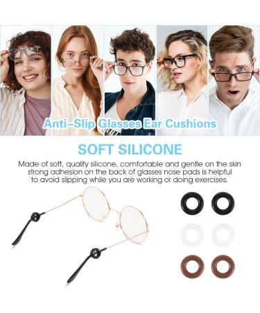 Qianyu Anti-Slip Silicone Glasses Ear Pads - 12 Pairs Soft & Comfortable Covers in 4 Designs for All Glasses - Buy Online on GoSupps.com