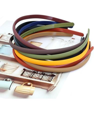 Dizila 10 Pieces Wide 0.8cm/0.3" Solid Plain Blank Thin Matte Plastic Headbands with Teeth DIY Craft Sports Hair Bands Accessories for Women Men Girls Teens Kids - Buy Online on GoSupps.com