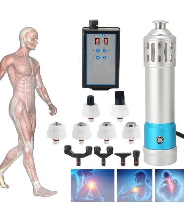 Electromagnet shock wave therapy professional ED extracorporal shock wave device muscle deep fabric relief body massage device chronic pain relief silver