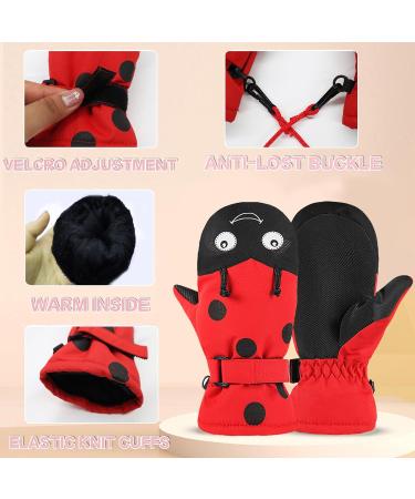 Buy Lovmead Kids Ski Gloves | Warm Waterproof & Windproof Winter Gloves for Boys & Girls (Ages 1-10) | Toddler Snow & Ski Gear in Red - Buy Online on GoSupps.com