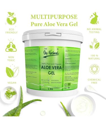 Oxy Naturals Aloe Vera Gel Cruelty Free and Vegan - Cooling Soothing and Moisturising for All Types Skin & Hair 1Kg 1 kg (Pack of 1) - Buy Online on GoSupps.com