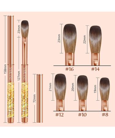 Saviland Size 12 Kolinsky Acrylic Nail Brush - Professional 100% Pure Kolinsky Oval Brush with Golden Handle and Rhinestone Accent - Ideal for Acrylic Application - Nail Art Tool - Buy Online on GoSupps.com