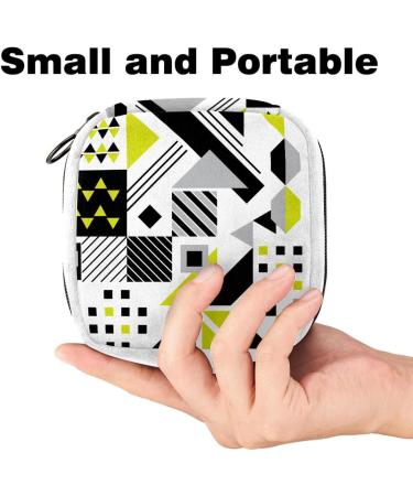 Abstract Geometric Plaid Color217 Sanitary Napkin Storage Bag - Period & Tampon Makeup Pad Pouch - Buy Online on GoSupps.com
