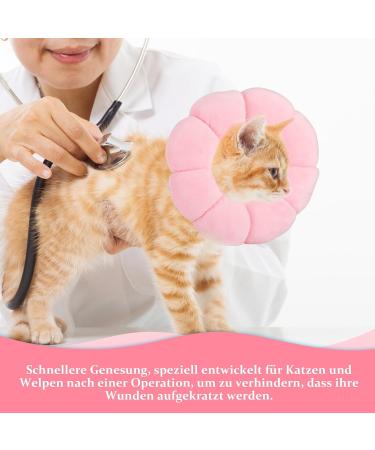 Hylyun Adjustable Soft Sunflower Neck Rope Cat Collar - Post-Surgery Recovery for Cats & Small Dogs - PM Pink - Buy Online on GoSupps.com