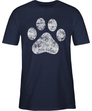 Shirtracer Men's T-Shirt - High Five Dog Paw Design - Perfect Gift for Dog Owners - Navy Blue 4XL - Shop Internationally - Buy Online on GoSupps.com
