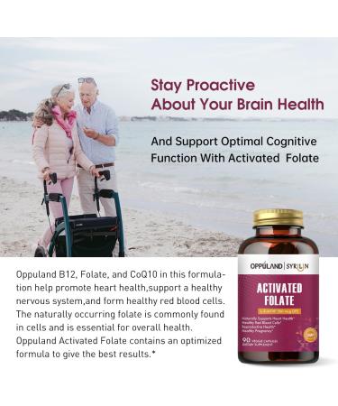 oppuland - Activated Folate-L 5-MTHF DFE Supplement - Methylfolate B9 MTHF with Vitamin B12 CoQ10 & Red Raspberry - Methylated L-Methylfolate for Men and Women - 500 mcg - 90 Veggie Capsules - Buy Online on GoSupps.com