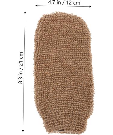 FOMIYES 2pcs Exfoliating Body Scrub Gloves Set - Natural Bathroom Shower Mitts for Smooth Skin - Beige - Buy Online on GoSupps.com