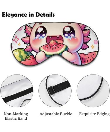 Buy Axolotl Cartoon Sleeping Mask - Soft Adjustable Eye Mask for Comfortable Sleep | Perfect Blindfold for Relaxation - Buy Online on GoSupps.com