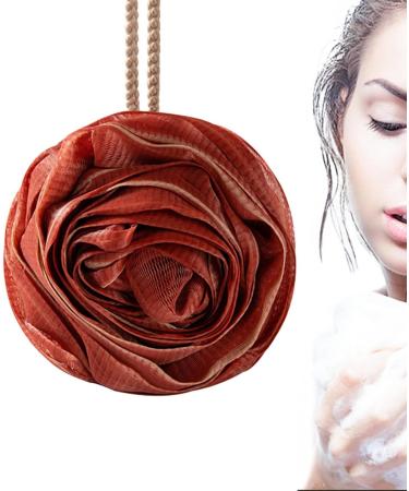 Soft Shower Sponge | Rose Multipurpose Bath Balls - Cute Bath Balls with Lanyard Portable Bath Supplies for Home Apartment Bathroom Dormitory Red - Buy Online on GoSupps.com