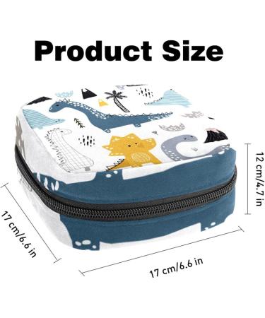 Storage Bags for Women's Bandages & Menstrual Products - Cartoon Dinosaurs Design | Portable Organizer for School & Office | Multicolored - Buy Online on GoSupps.com