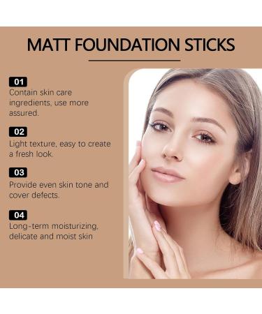 Hydrating Lightweight Foundation Stick with Brush Multi-Use Foundation Stick Makeup Korea Buildable Eraser Foundation Longwear Face Contour Stick Longwear Waterproof Face Makeup Stick (Dark Wheat) - Buy Online on GoSupps.com