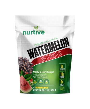Watermelon Seed Protein Powder - Plant-Based Protein Enriched with Magnesium Iron and Antioxidants - Ideal for Post-Workout Recovery & Sustainable Nutrition - 21 Servings (16 oz / 454g)